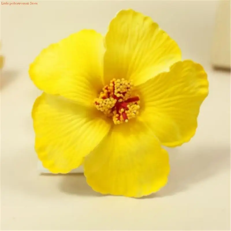 F92D Artificial Hibiscus Flower Hair Clip Strong Secure For Weddings Parties And Beach Vacation Women Hair Decoration