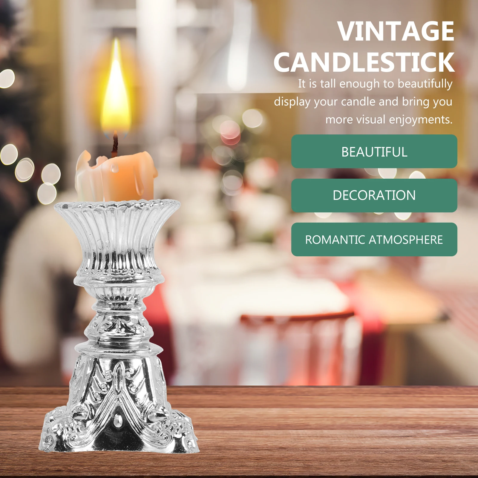 

12Pcs Vintage Holder Elegant Pillar Stand for Wedding Birthday Party Table Centerpiece Decoration