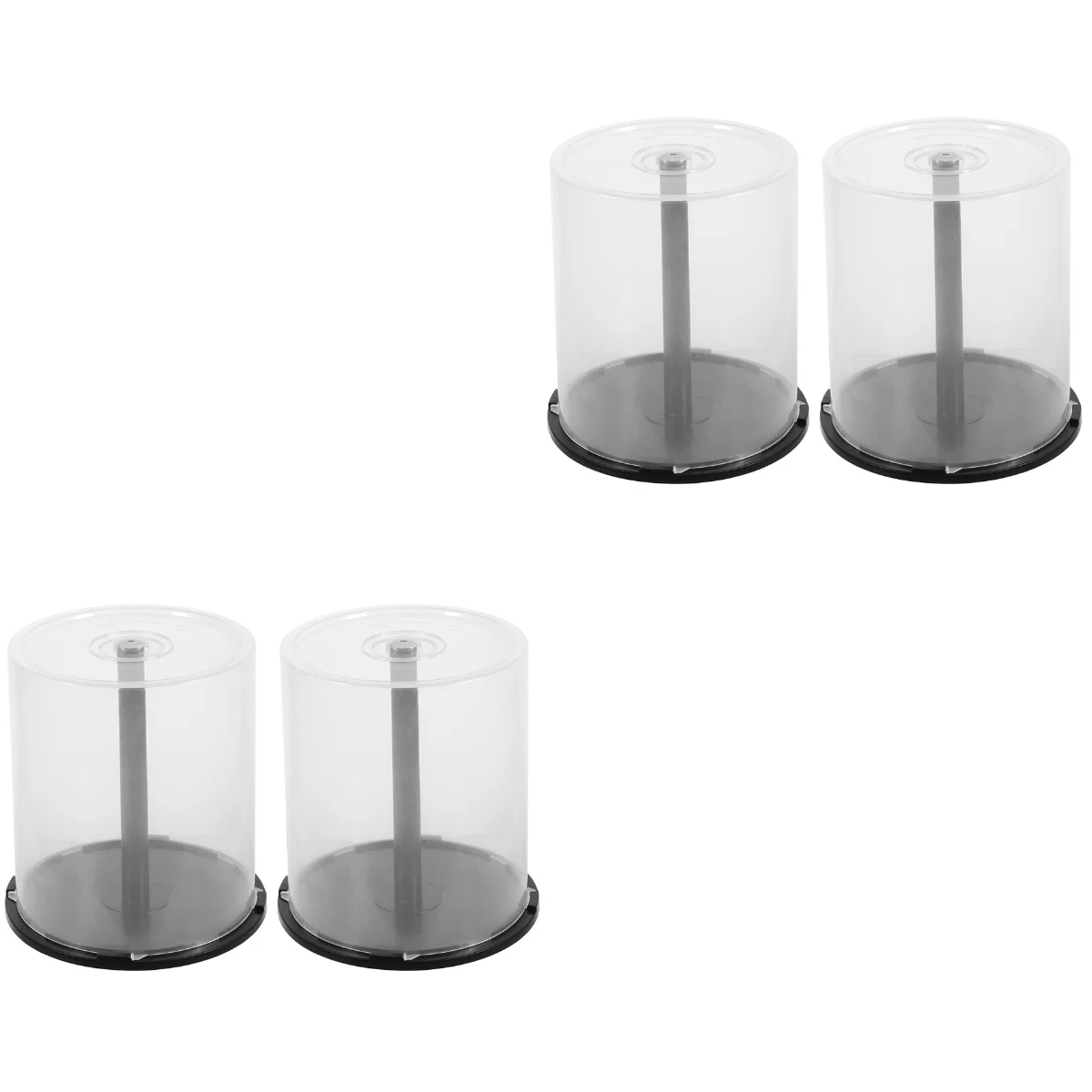 

4 pcs Cds Organizer Plastic Storage Bucket Dvds Container Column Compact