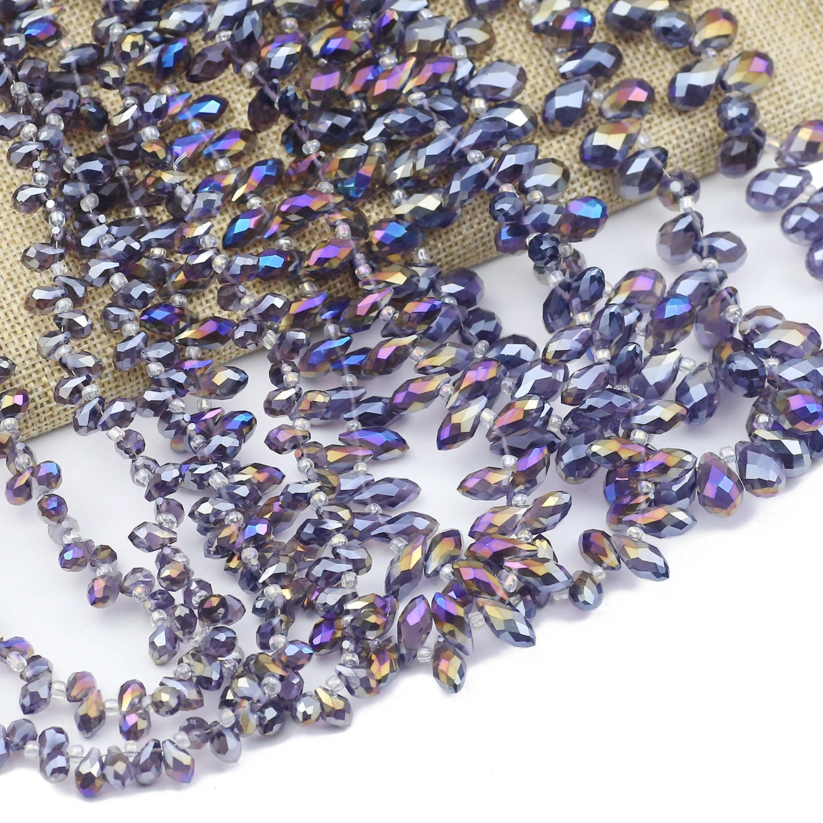 30-50pcs 5/6/8mm Violets Purple Water Drop Austrian Crystal Glass Loose Spacer Beads For Jewelry Making Bracelet DIY Accessories