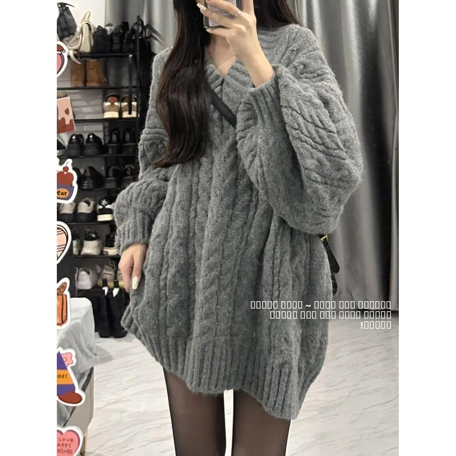 Plus size feminino malha v-ne camisola solta ajuste outono inverno quente thiened longo sve cor pura borla design topo