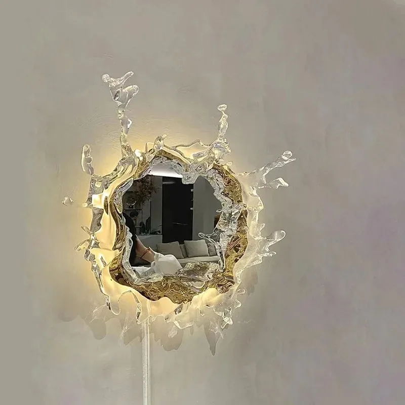 

Living room wall lamp water drop decoration water splash dressing mirror light hotel villa mood light
