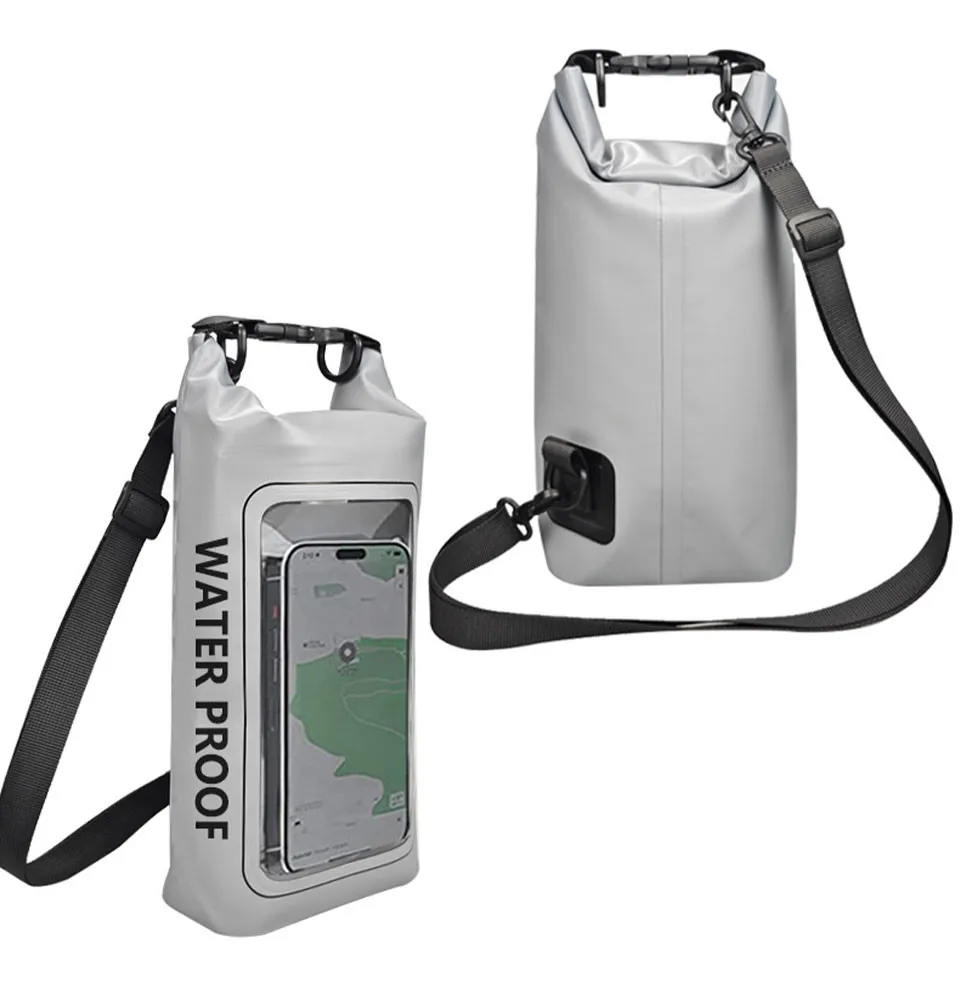 2L/5L Wasserdichte Trockentasche mit Touchscreen, Schwimmen, wasserdichte PVC-Tasche, Rafting, schwimmende Outdoor-Sporttasche, Aufbewahrungstasche für Surfbrett und Kajak – Detail 24