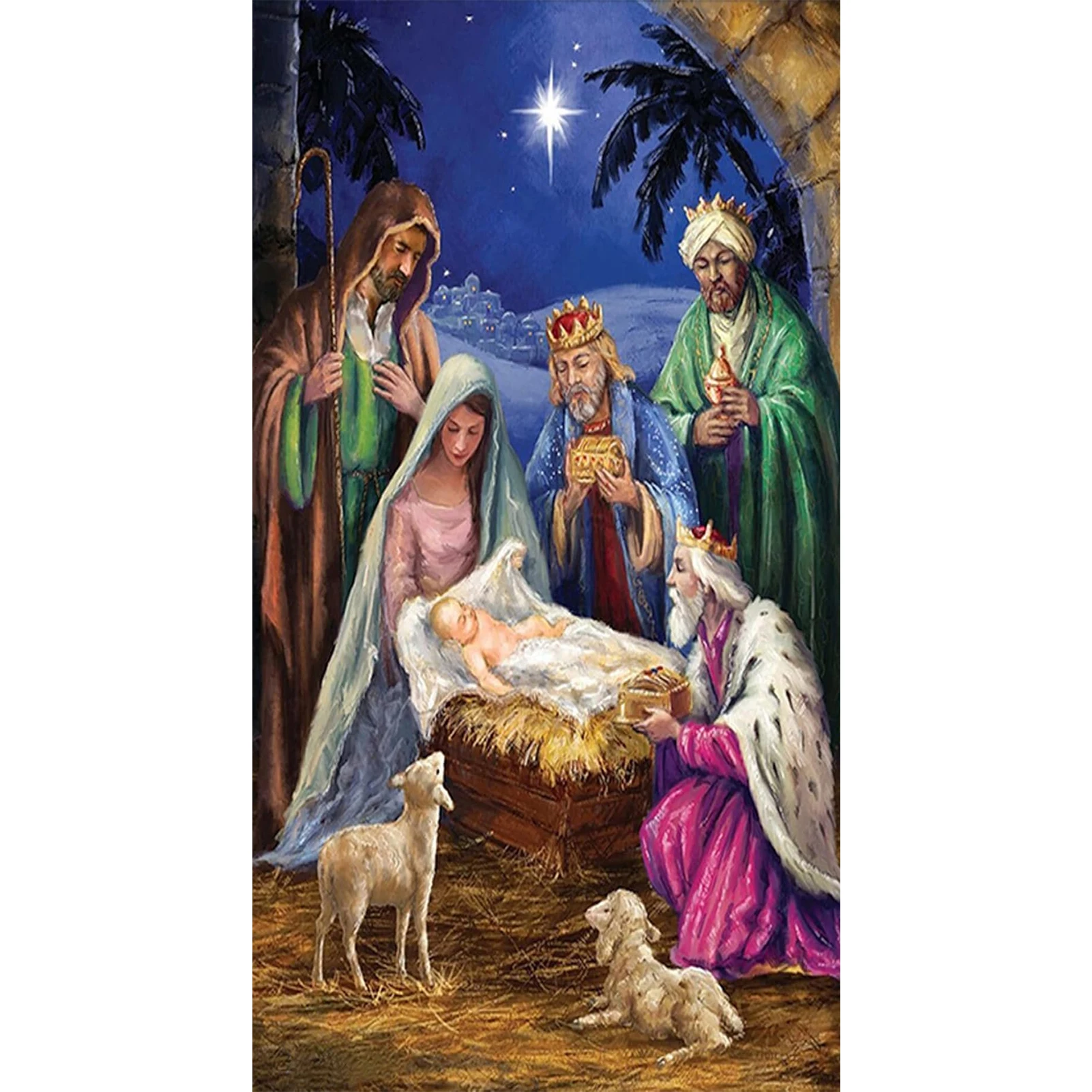 

Большие наборы для алмазной живописи, алмазная картина 5D «сделай сам», полностью круглая дрель для домашнего декора, расслабляющий, безрамный, с Иисусом 40x70 см