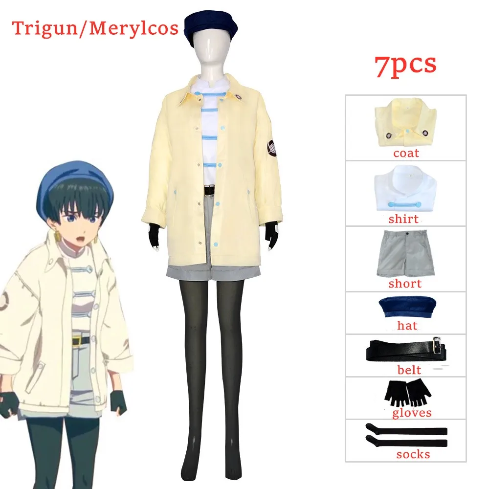 Anime TRIGUN STAMPEDE Meryl Stryfe Cosplay Costume Women Coat Fantasia Role Play Halloween Carnival Party Full Set Uniform