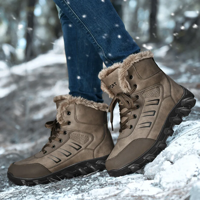 Boots for Men High Quality Durable Cold Resistance Cotton Shoes Keeping Warm Large Size 47 48 Non-slip Rain Snow Snow Boots