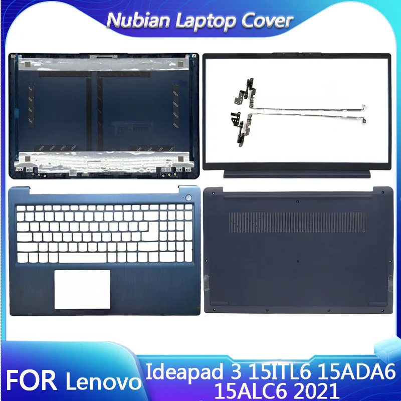 

New Cover For Ideapad 3 15ITL6 15ADA6 15ALC6 2021Laptop LCD Back Cover Front Bezel Palmrest Hinges Bottom Case Blue