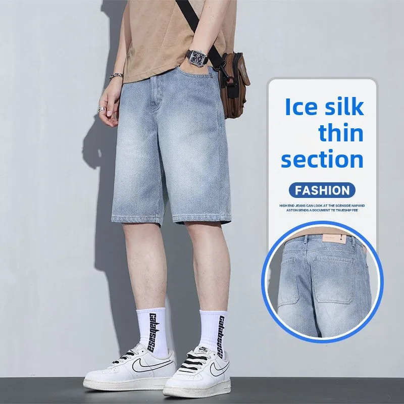 الرجال خمر نمط غسلها مستقيم الدنيم السراويل فضفاض صالح الدنيم السراويل الصيف الساخن العصرية الكورية عارضة بانت للرجال سراويل قصيرة