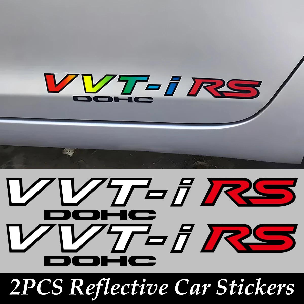 1 par VVT-i dohc rs adesivos de carro reflexivos automóvel corpo janela decalques de vinil acessórios para toyota corolla axio yaris