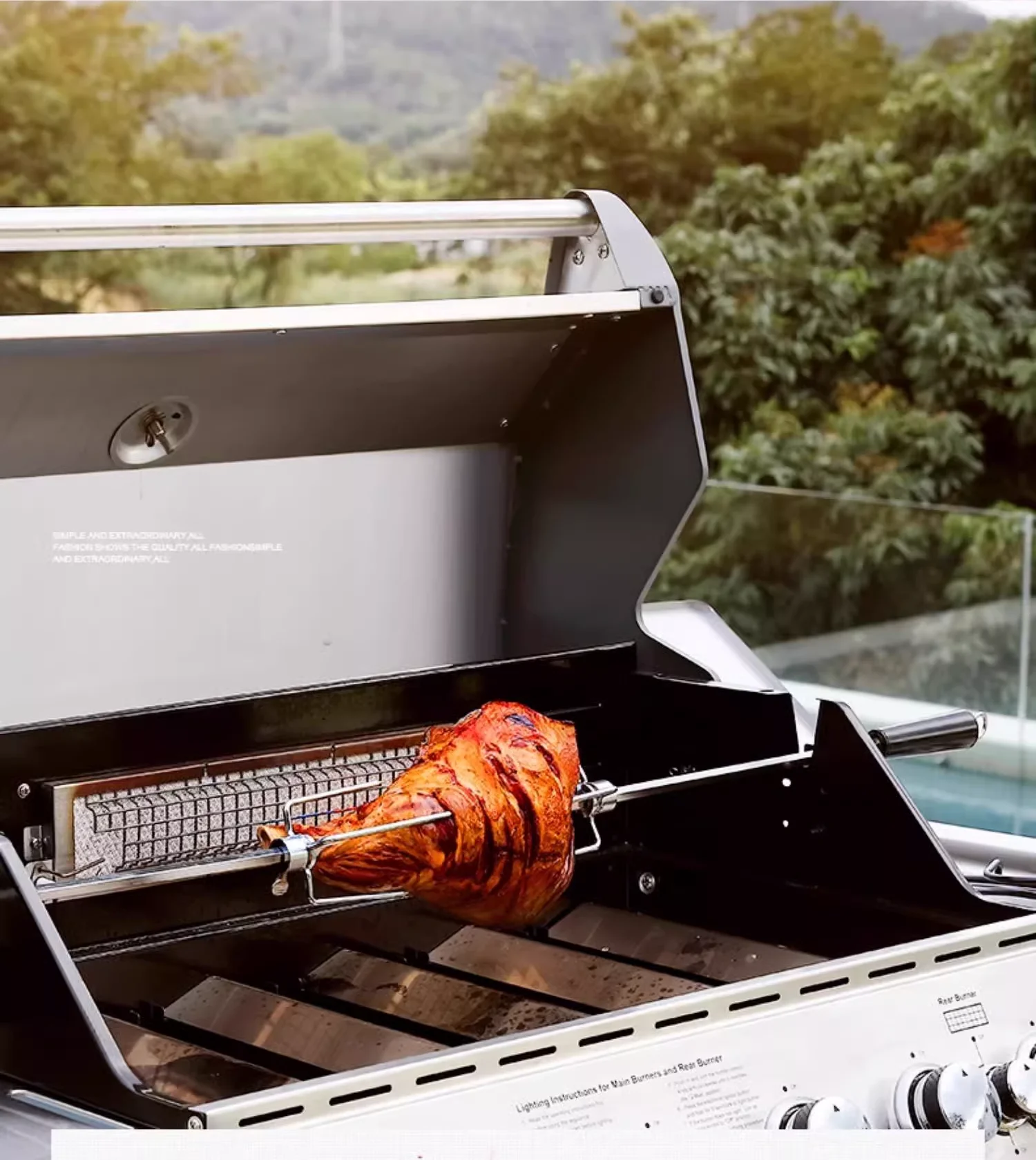 Good Quality Embedded Gas Barbecue Stove, Outdoor Stainless Steel Villa Courtyard Barbecue Rack