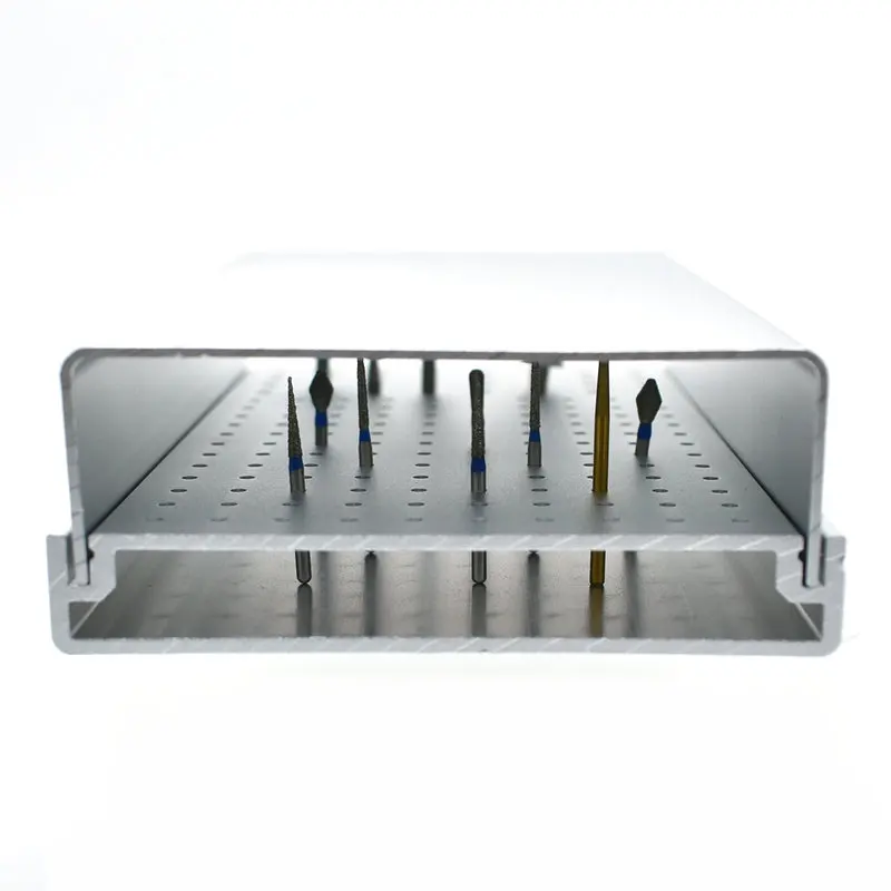 Caixa Dental Endo Arquivos Titular, Ferramenta de Metal Material Dentista, Alta Velocidade Bur Case, Diamante Burs Instrumento, 152 Poins