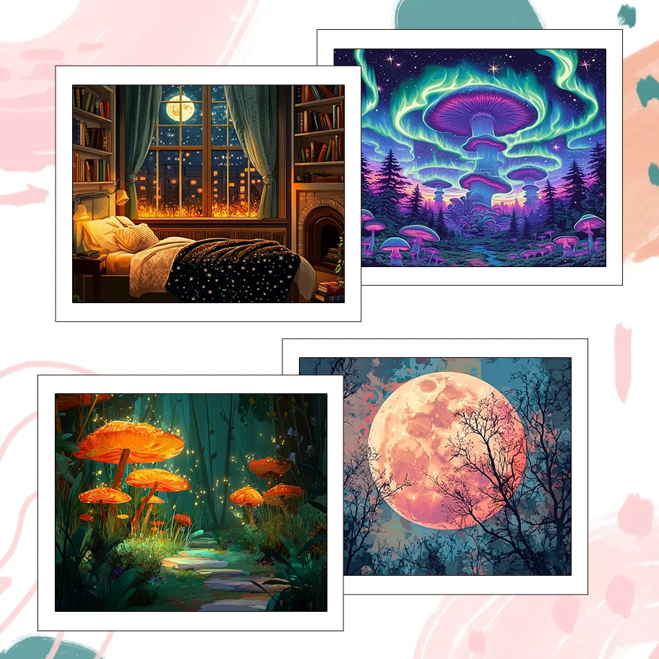 

RUOPOTY Painting By Number Adults Arts Crafts Landscape Paint Pictures By Numbers Canvas Drawing 40X50cm Watercolor Room Decor