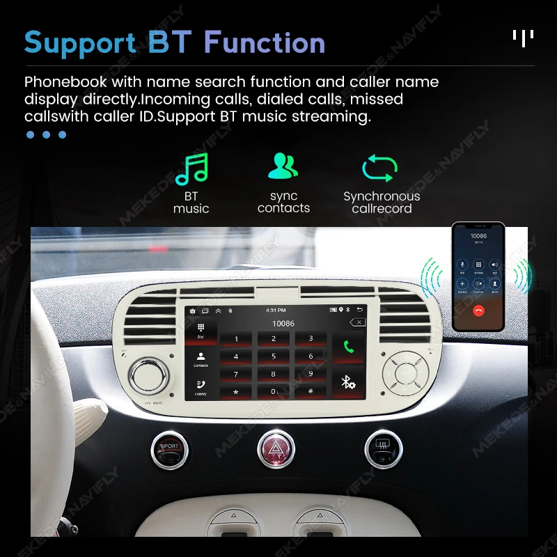 Android 13 Wireless Carplay Car Radio For Fiat 500 2007-2015 Multimedia Player WIFI BT GPS Autoradio IPS/Split Screen FM Radio