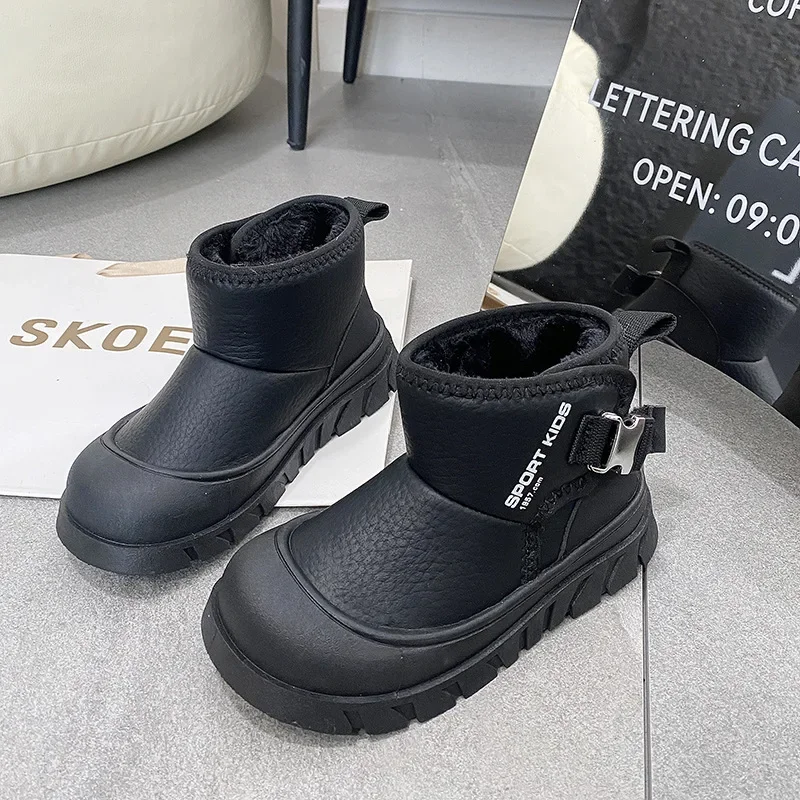 

Children's High-Top Fleece-Lined Snow Boots 2025 Winter Boys Girls New Style Casual Shoes Cotton Shoes Kids Warm Boots