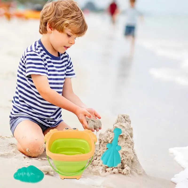 ของเล่นชายหาดสําหรับเด็กชุดทรายทรายพับถัง Beach Shovel ของเล่นสําหรับเด็กวัยหัดเดินฤดูร้อนชายหาดเกมของเล่นเด็กน้ําเล่นเครื่องมือ