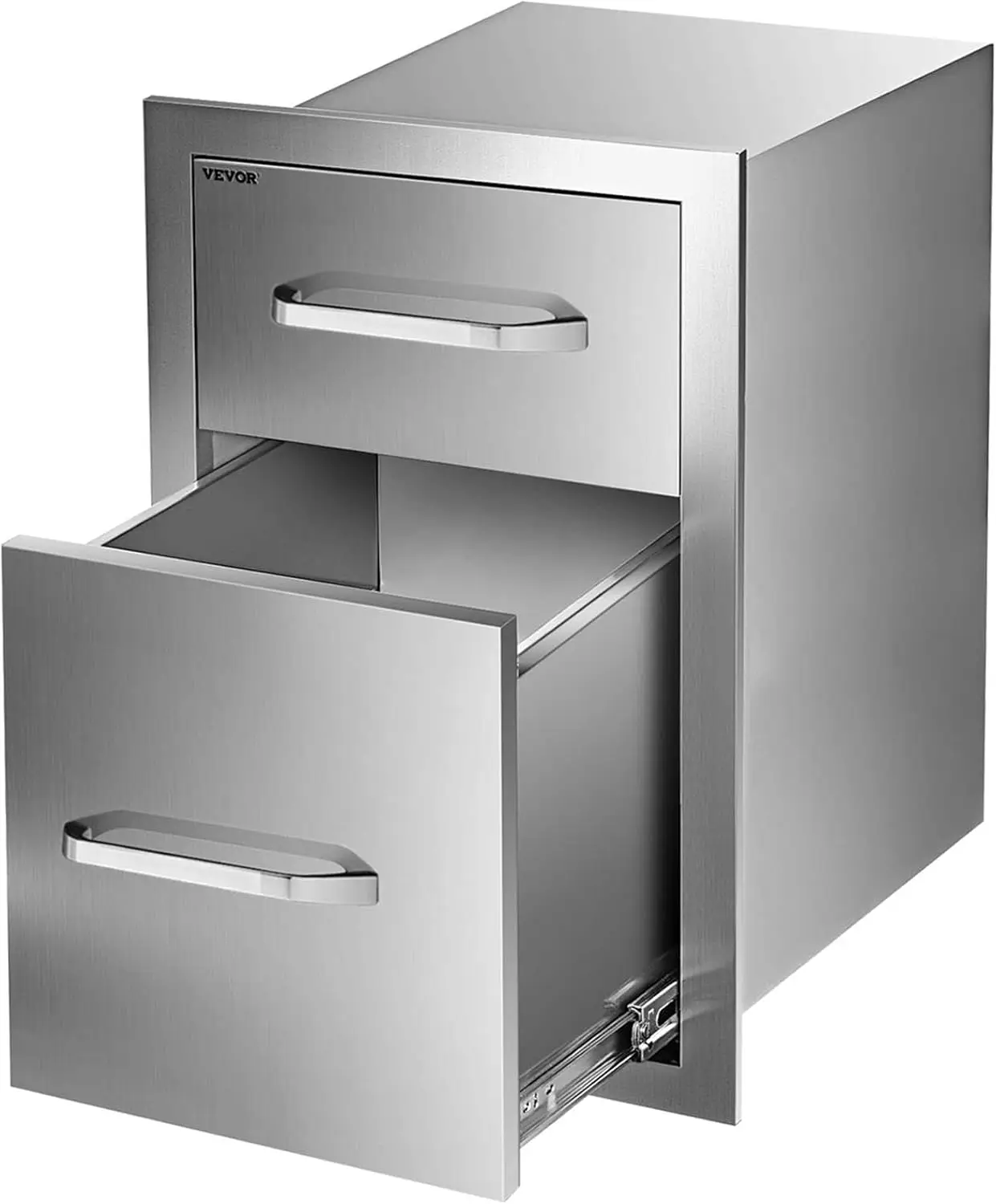 

Outdoor Kitchen Drawers , Flush Mount Double BBQ Access Drawers with Stainless Steel Handle