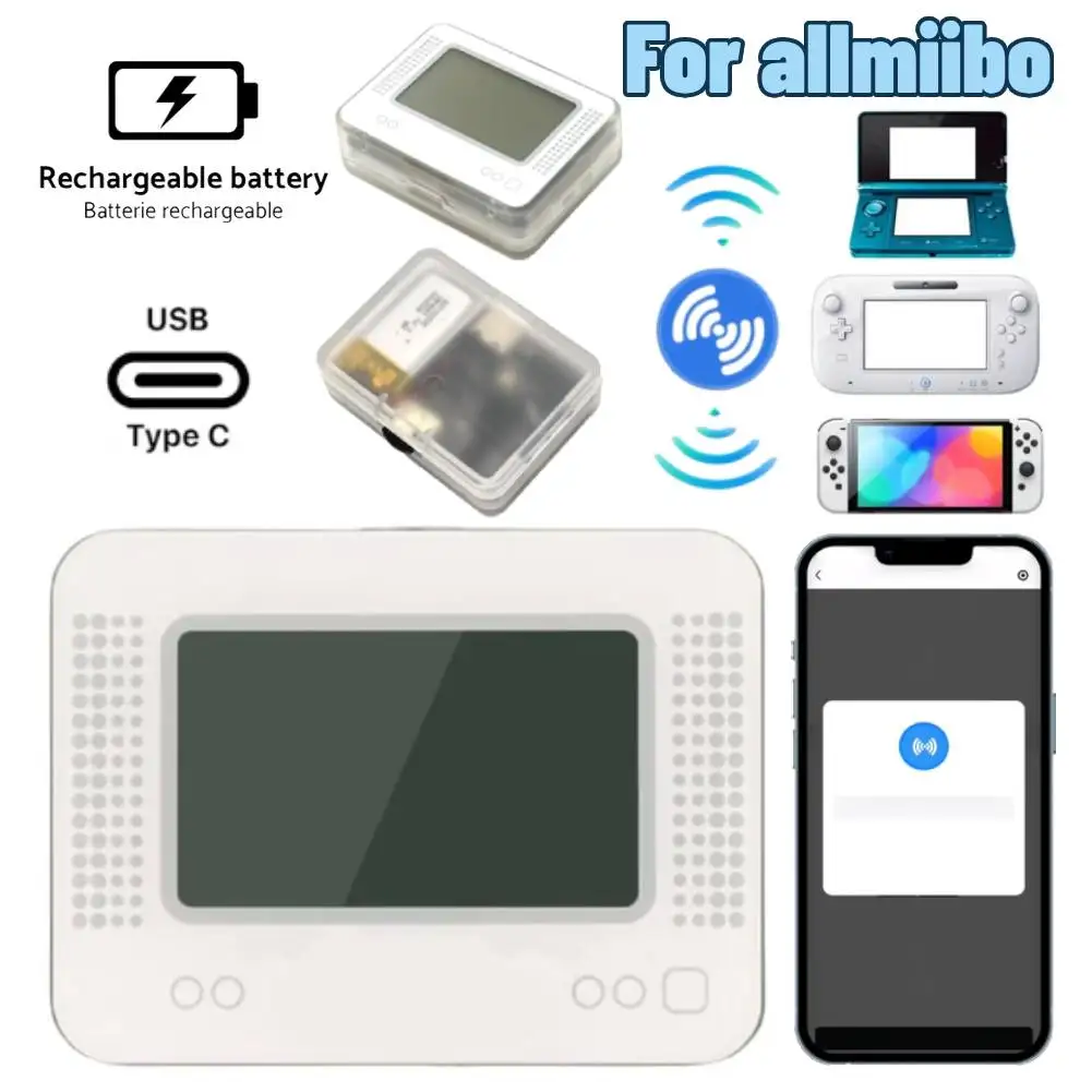 

For NFC AMB Chargeable Intelligent Simulator Bluetooth Emulator Universal Writer for Switch2/Switch WiiU 3DS Gaming Accessories