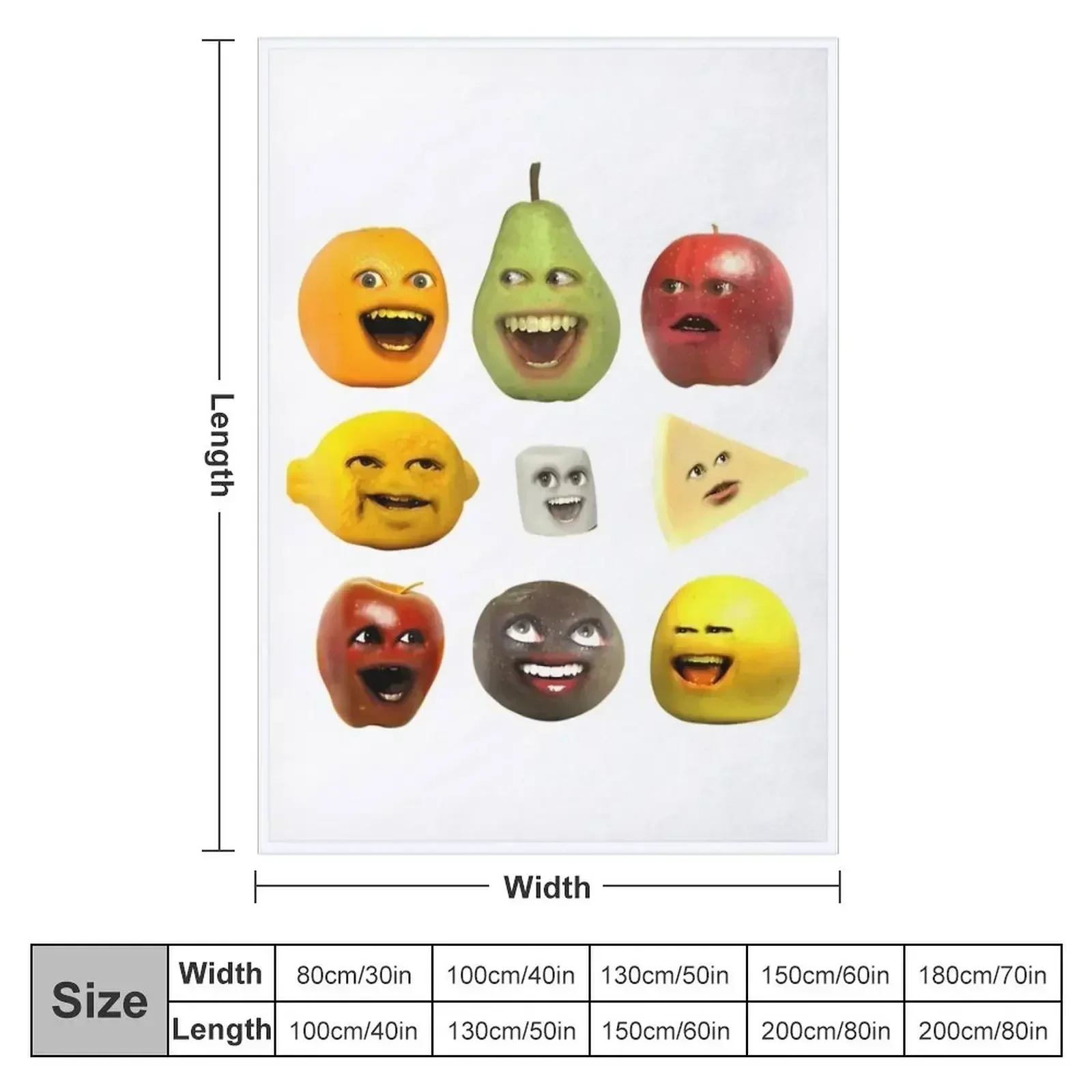 Annoying Orange And Characters Throw Blanket couch cozy soft plush fuzzy picnic outdoor blanket