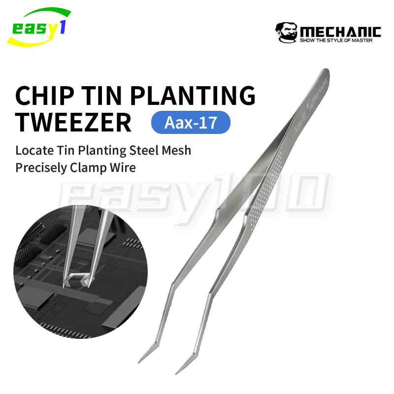 MECHANIC Aax-17 tin positioning tweezers for precise clamping of tin wire, non-slip and wear-resistant, made of stainless steel