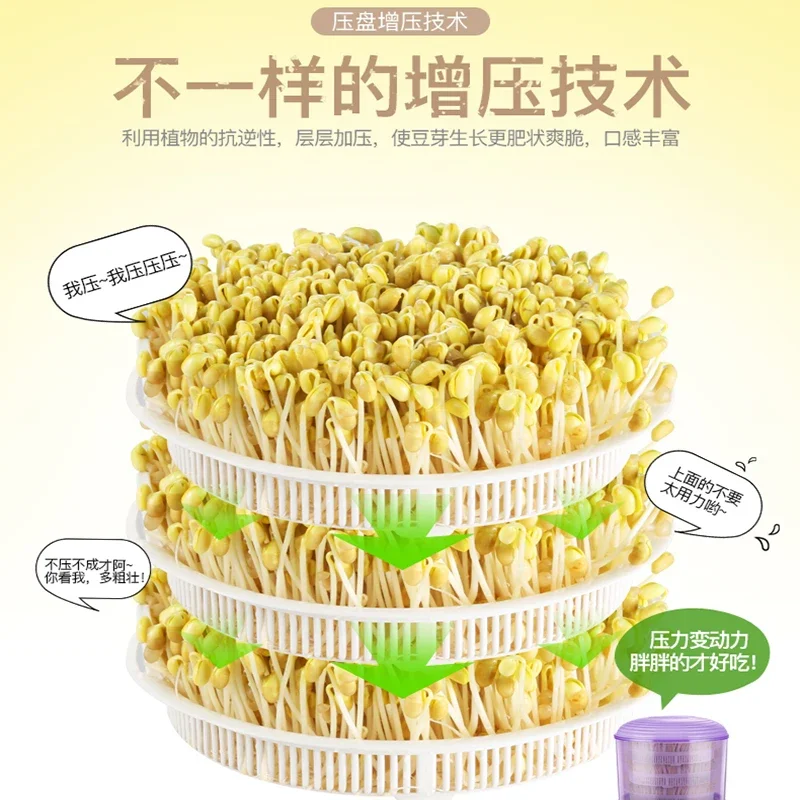 Tauge Machine 220V Thuis Keuken Apparaat Automatische Tauge Pot Thuis Spruit Kwekerij Apparaat Kielkownica