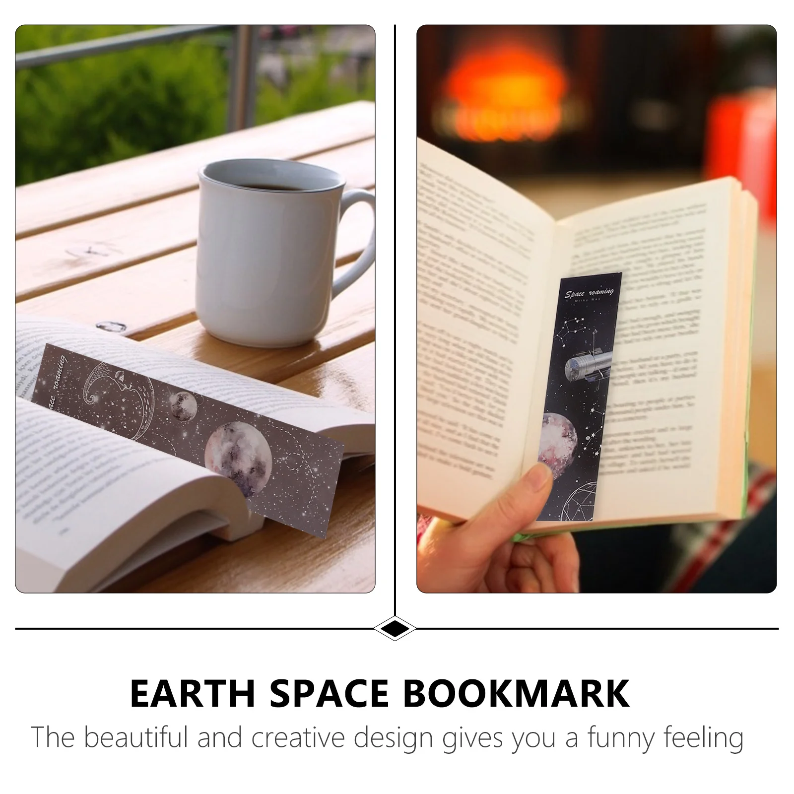 

60Pcs Bookmark Card Space Theme Paper Label Exquisite Student Book Marker Earth Planet Book Decorative Flag Office Supply