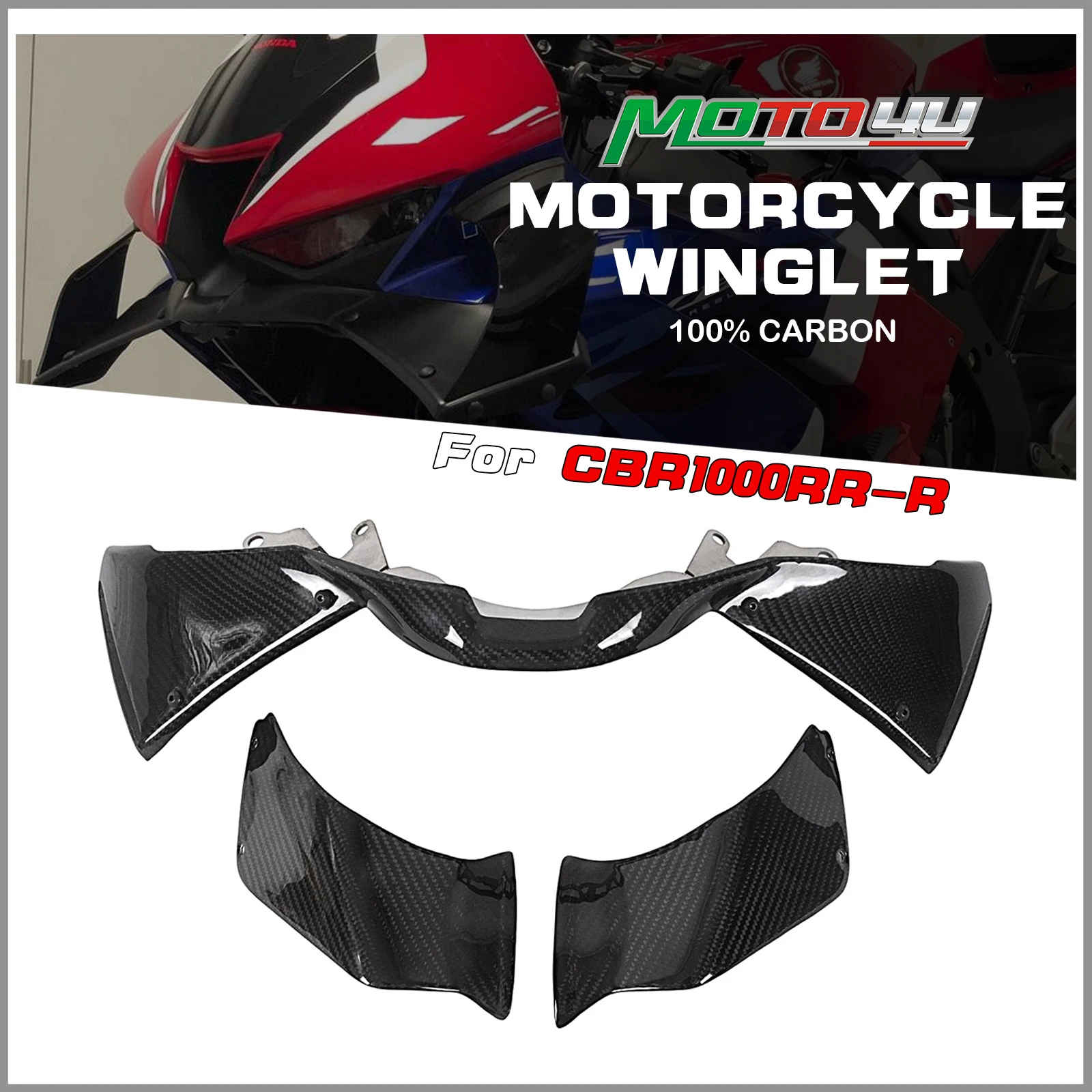 

Для HONDA CBR1000RR-R 2021 2022 2023, аэродинамические крылышки из 100% углеродного волокна, обтекатели крыльев