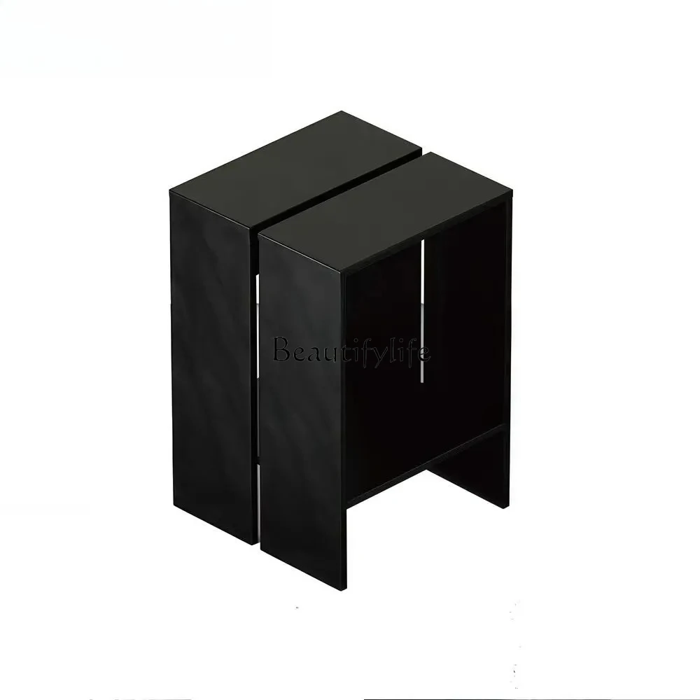 

black solid wood edge small apartment household retro sofa edge corner few modern simple bedside cabinet
