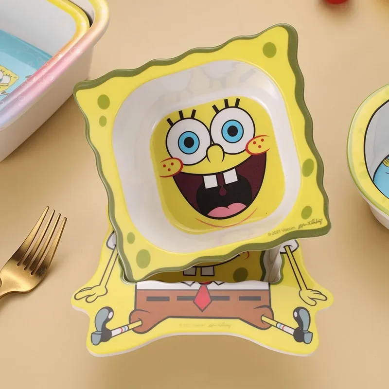 SpongeBob miska na ryż zastawa stołowa Patrick Cartoon pomocnicza miska na żywność Anime dziecko dodatkowe miski na żywność kuchnia miski dla dzieci