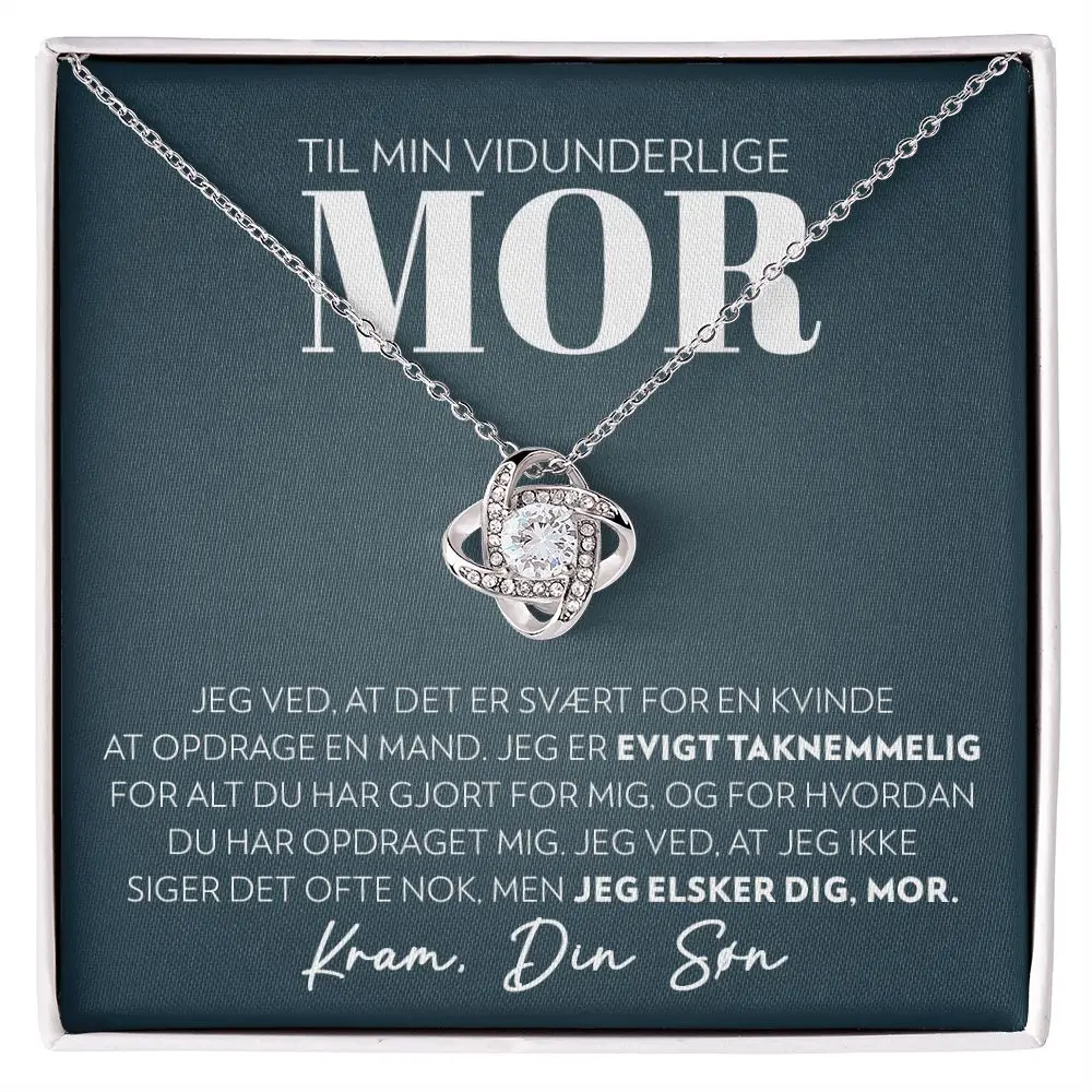 To My Love Mom Mor Necklace Gift Women Mother Son Love Knot Pendant Necklaces 2025 Fashion Jewelry with Box New Hot Dropshipping