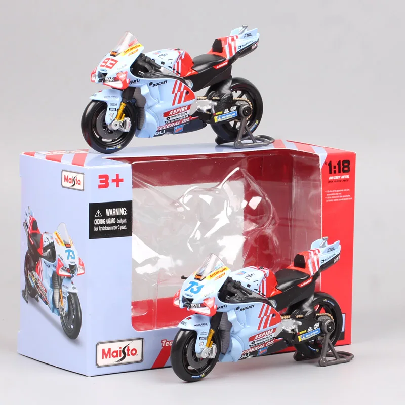 Maisto Gresini Racing GP 2024 w skali 1/18 # 93 Marc Marquez (lub: Marc Marquez, numer 93) # 73 Model motocykla Alex Diecast, motocykl Ducati, miniaturowe zdjęcia, prezent