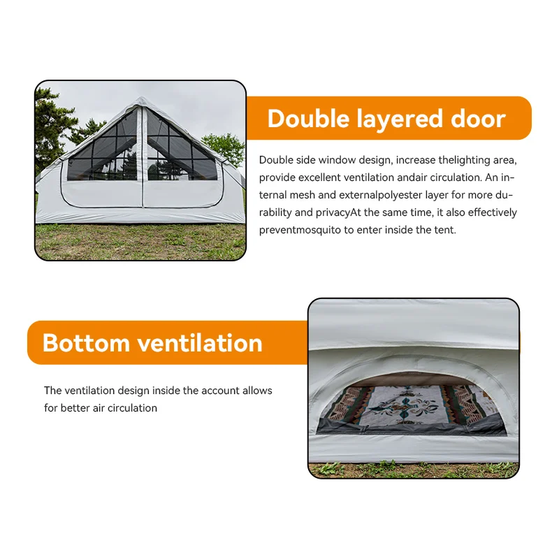 Outdoor Camping New Automatic Inflatable Tent Camping Overnight Rainproof And Windproof 6.3 Square Meter Tent