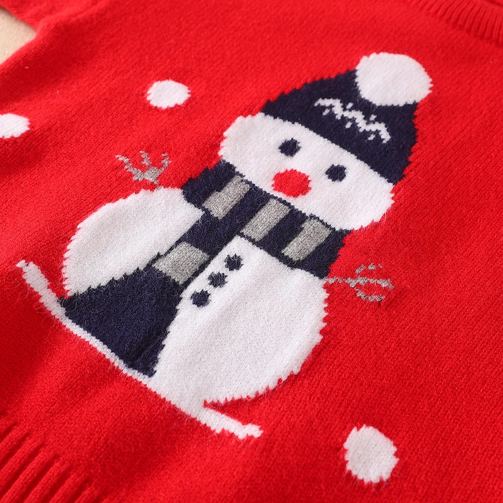 Baby Kids Sweater Knit Pullover Clothes Autumn Winter Soft Wool Clothing 2024 Christmas Sweatshirts Boys Girls Snowman Outfit