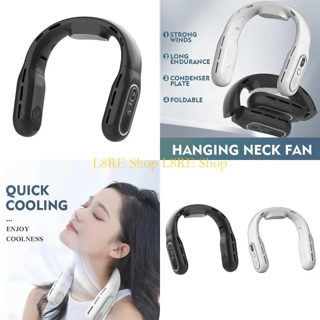 

L8RE Neck Fean 3 Speed ​​USB Регаментированный мини -электрический вентилятор маленький вентилятор 3000 мэх