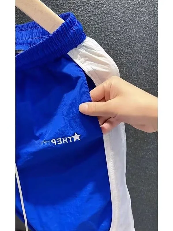 Estate versatile Qui Dry Casual da uomo in seta di ghiaccio a cinque punti Sport Pantaloni da spiaggia Gamba dritta Vestibilità ampia Gioventù Active Sle