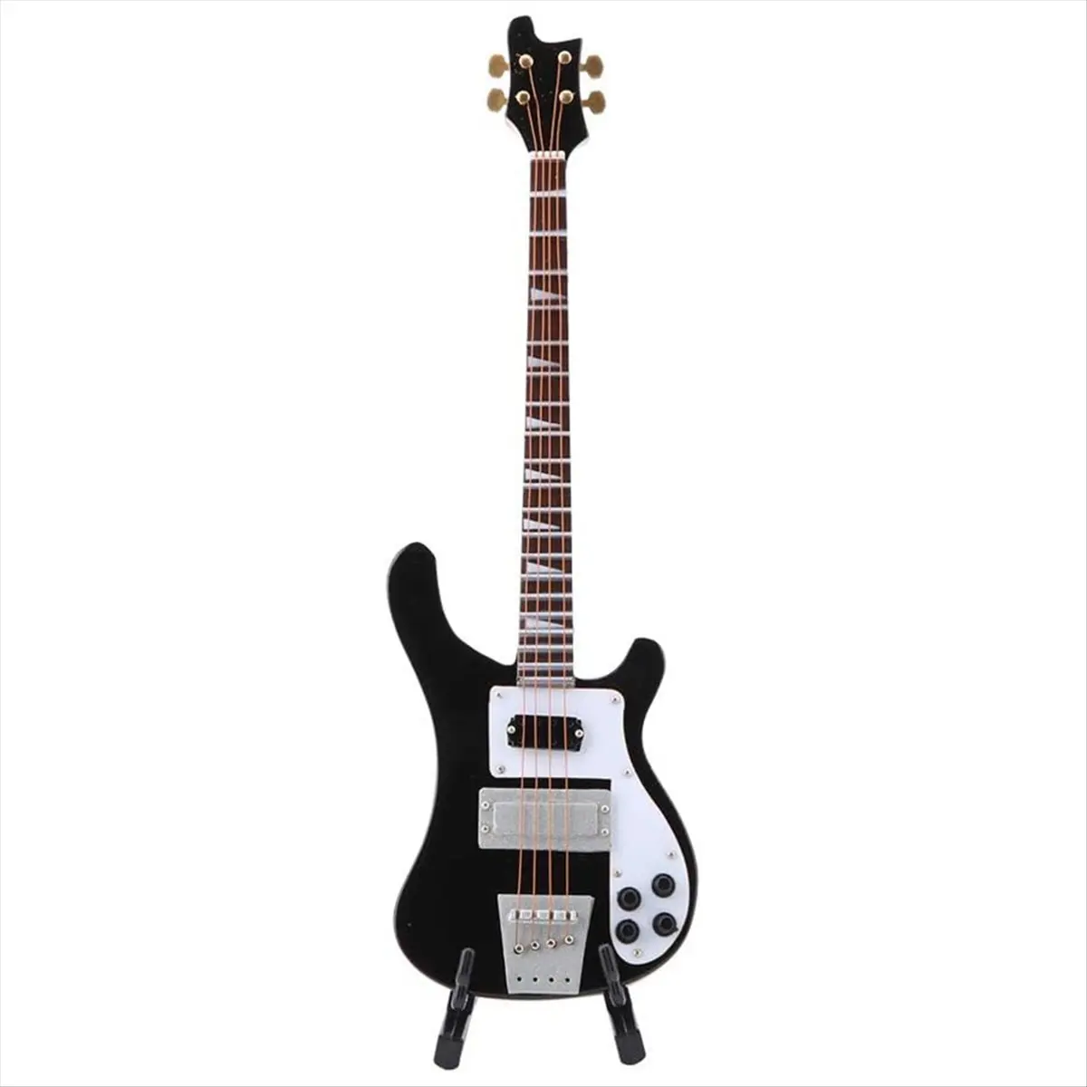 ABVB Miniature Bass, Miniature Bass Miniature Guitar with Stand and Case Instrument Model Ornaments for Bookcase, Desk