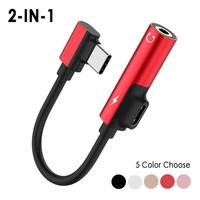 C DAC Adapter 2 In 1 Type C To 3.5 Earphone Adapter Audio Type-c To Earphone 3mm Jack AUX Usb C 3.5 for Usbc 3 5