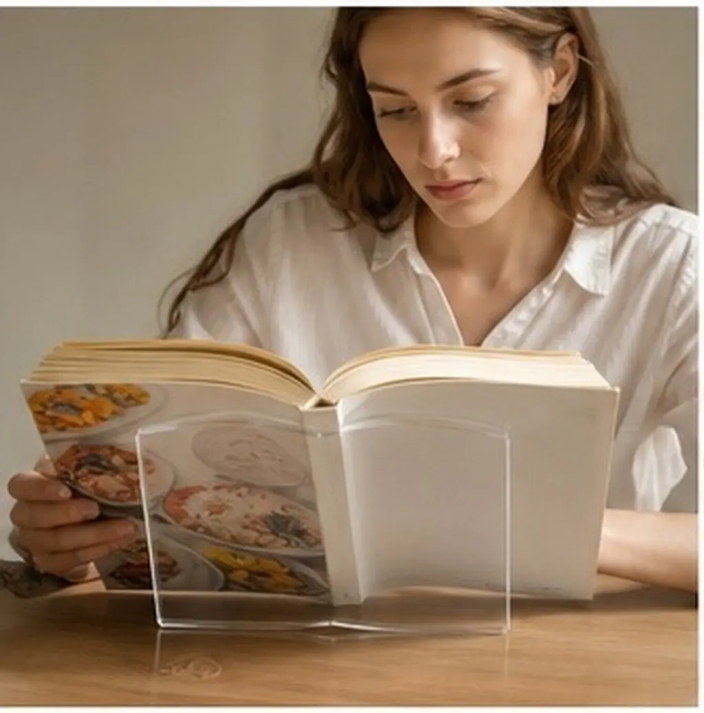 Acrylic Acrylic Desk Decor Holder Clear Fan Style Paperweight Book Reading Office Display Paperweights