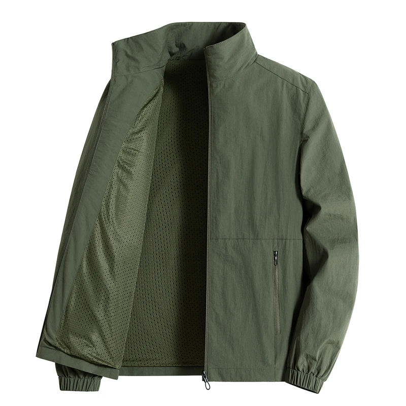 

Men's Hooded Jacket Lightweight Water Resistant Windbreaker Casual Sporty Outdoor Hiking Walking Coat 2025 green denim jacket