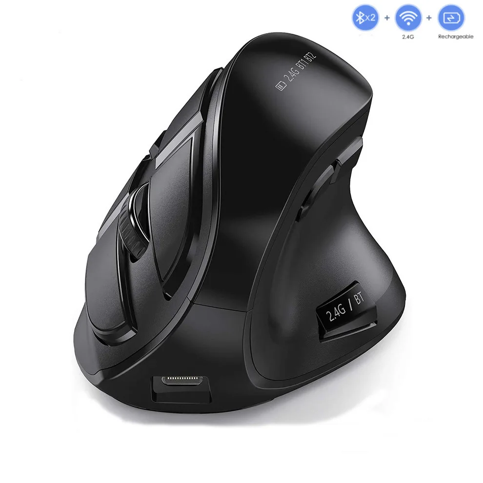 

Bluetooth Wireless USB 2.4G Tri-Mode Charging Laptops Desktops Computer Universal Office Mute Vertical Mouse Ergonomic Design