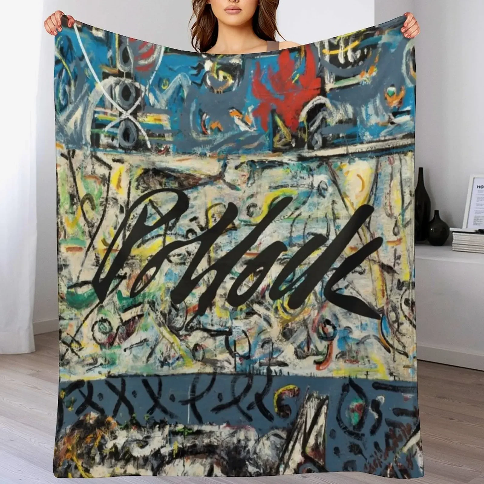 

Guardians of the Secret by Jackson Pollock Throw Blanket Custom Extra Large Throw Flannels Blankets