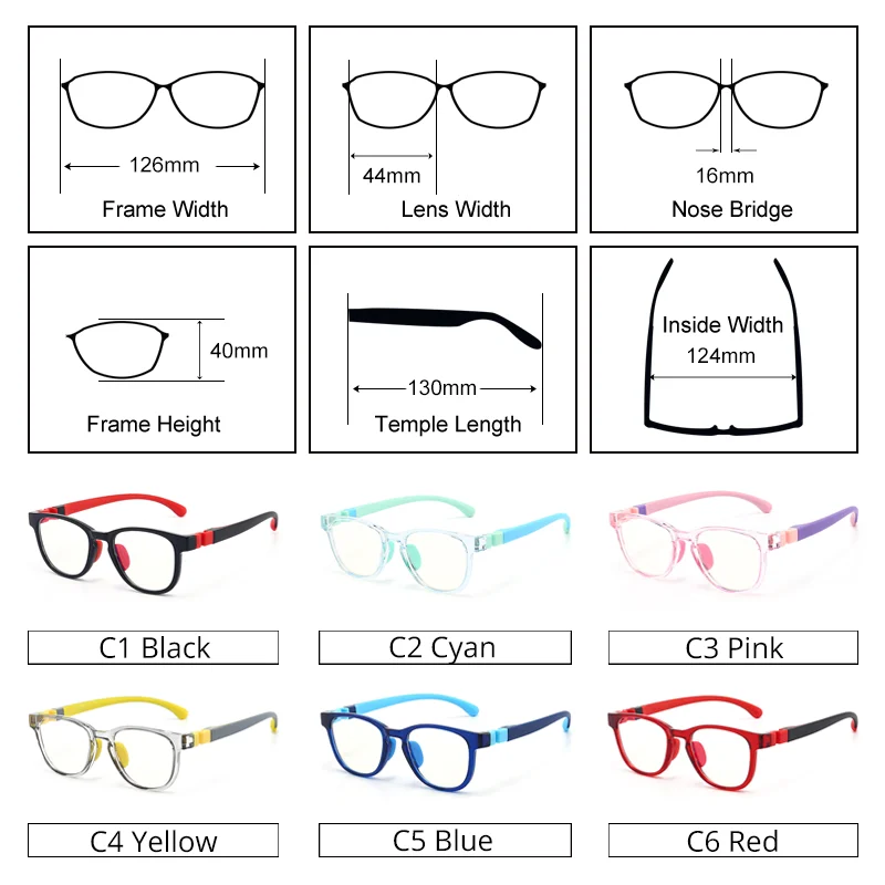 Ralferty Linh Hoạt Trẻ Em Chống Chói Đèn Máy Tính Kính Trẻ Em Bé Trai 0 Diop Mắt Kính Cận Thị Kính Quang Học Khung