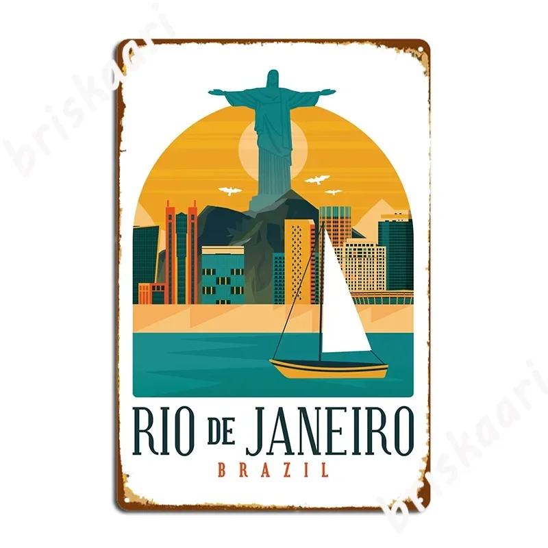 Rio De Janeiro Brazil Metal Plaque Poster Plaques Club Bar Design Wall Mural Tin Sign Poster