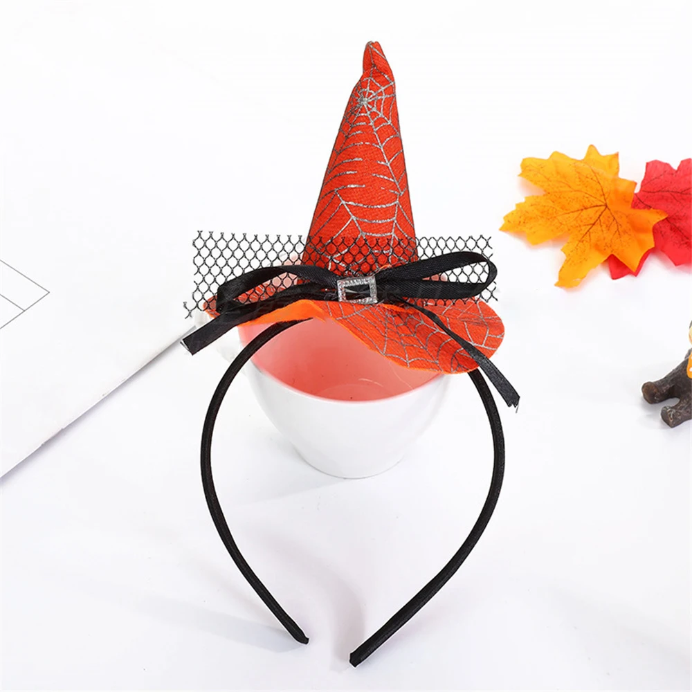 Witch Hat Hairbands Halloween Headwear Decoration For Children Girl Women Pumpkin Ghost Hair Accessories Cosplay Party Gifts