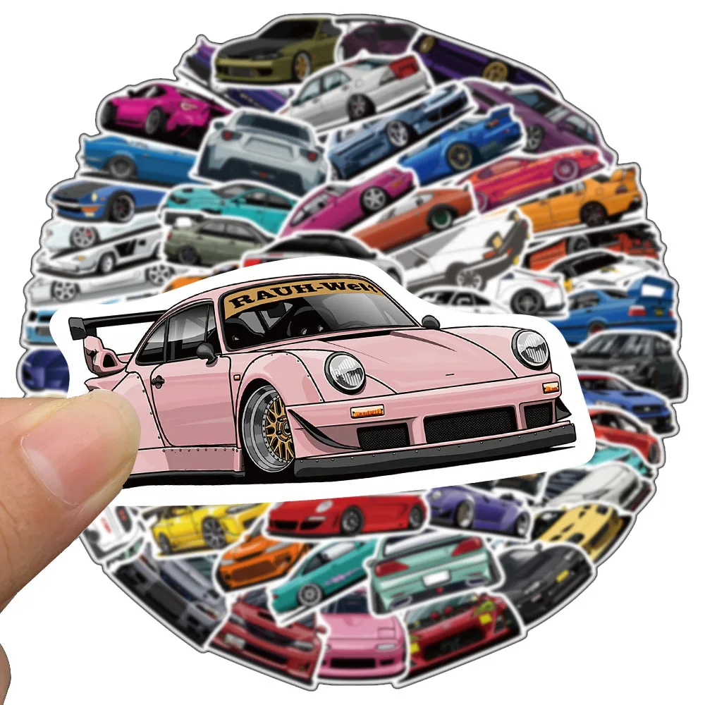 50/100PCS JDM Racing Anime Car Japan Stickers for Motorcycle Phone Laptop Car Bike Luggage Waterproof Graffiti Decal Kid Toy