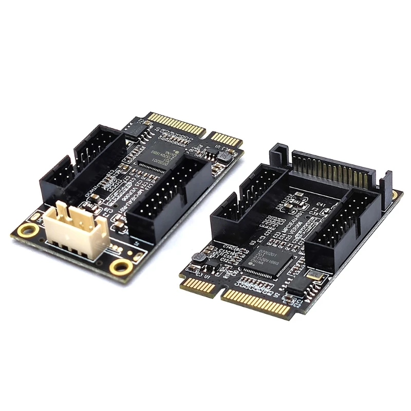 

4Pin Connector Mini PCIe Adapter with Dual 19-Pin Front Panel Connectors Dropship