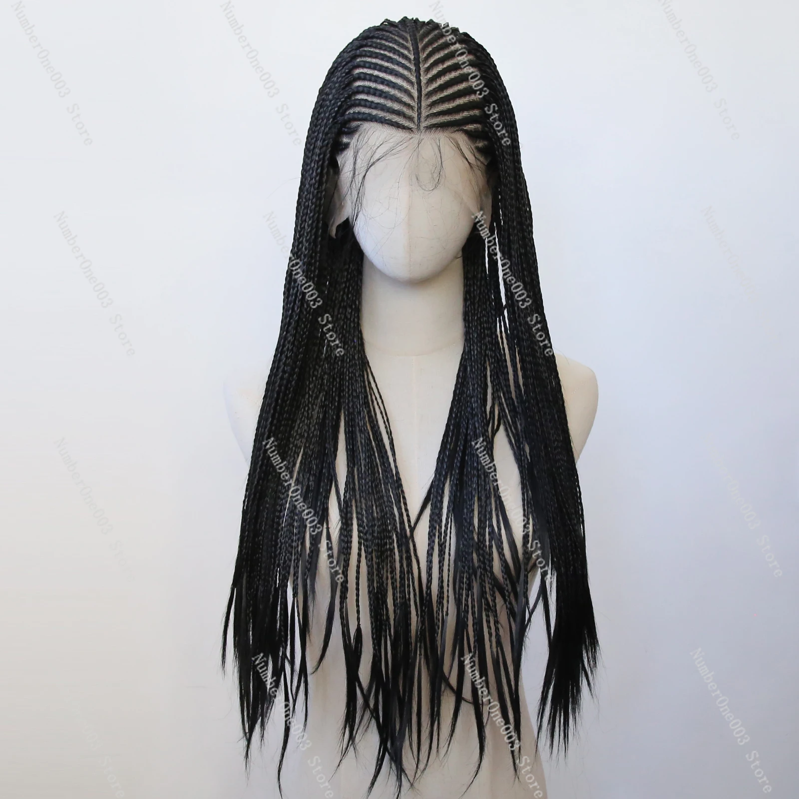 Black fine dreadlocks chemical fiber high temperature silk wig European and American long three-strand dreadlocks whole wig