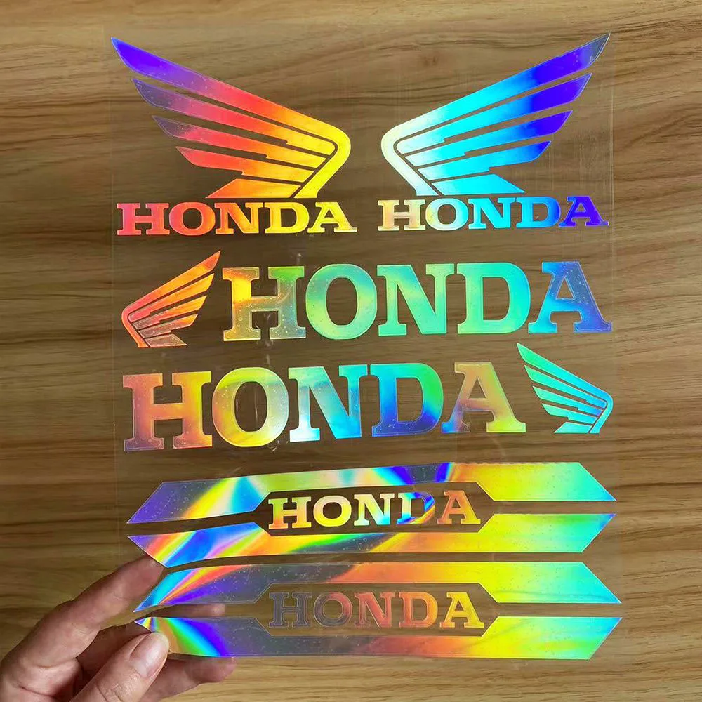 Motorcycle Modified Stickers Hondas Logo Reflective Stickers Dirt Bike Racing Helmet Waterproof Decals Tail Box Decoration