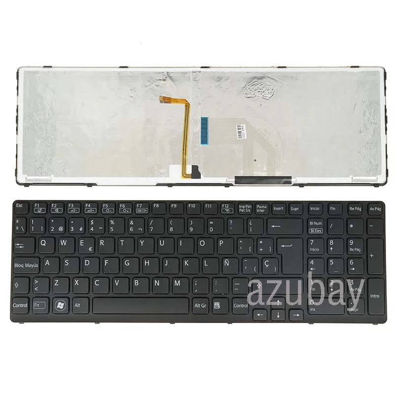 

Spanish Keyboard For Sony VAIO SVE17 SVE 17 17.3' , Backlit, with Black Frame