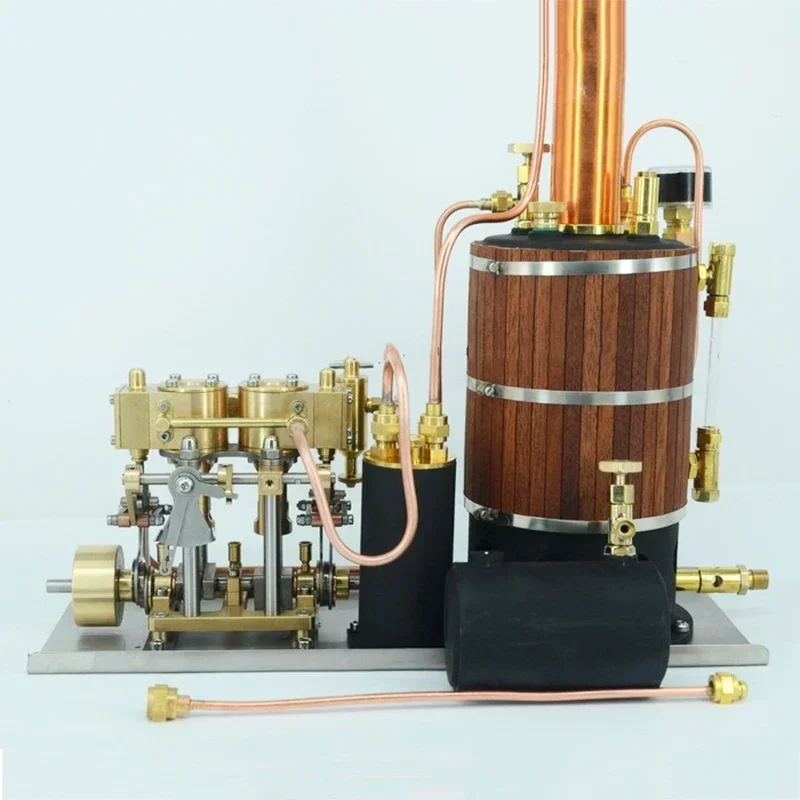 New Style Vertical Steam Engine Boiler Inline Double Cylinder Power Unit Suitable for 0.8M To 1.3M Steam Ship Power Model