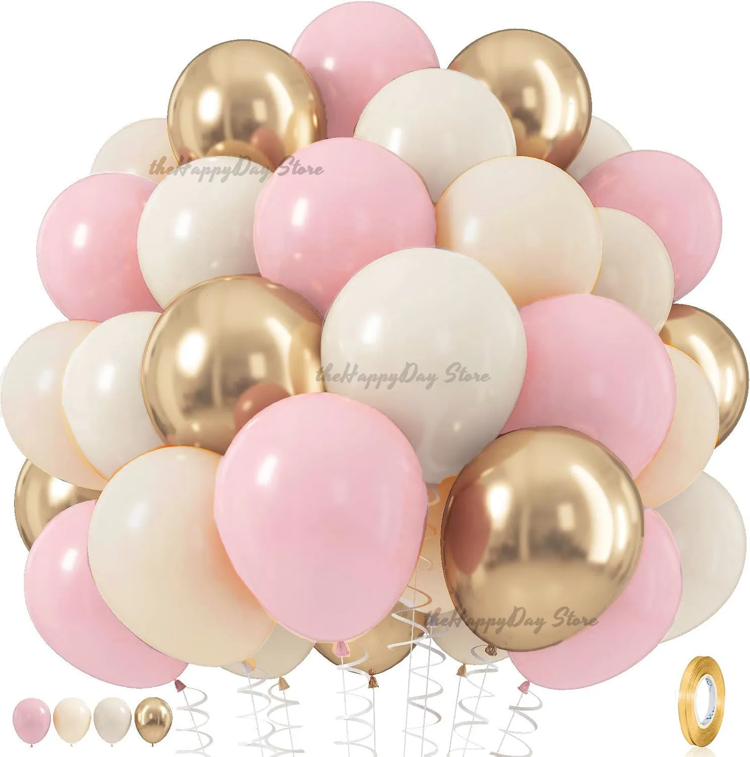 40 Stück Boho Rosa Sand Weiß Latex Ballons 10 Zoll Metall Chrom Gold Ballons für Geburtstag Hochzeit Baby Shower Party Dekor Globos
